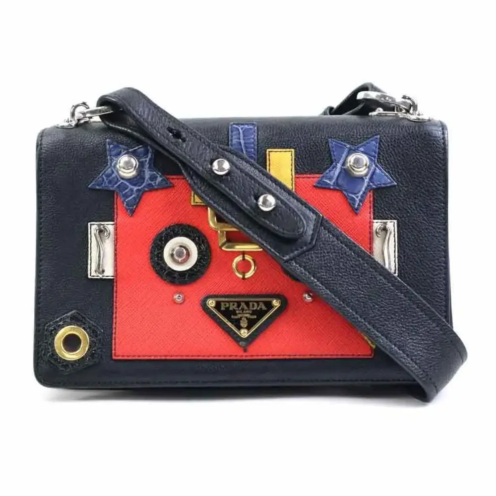 PRADA Black Leather Shoulder Bag - Picture 1 of 5